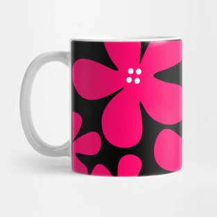 Pink and black floral flowers pattern Mug